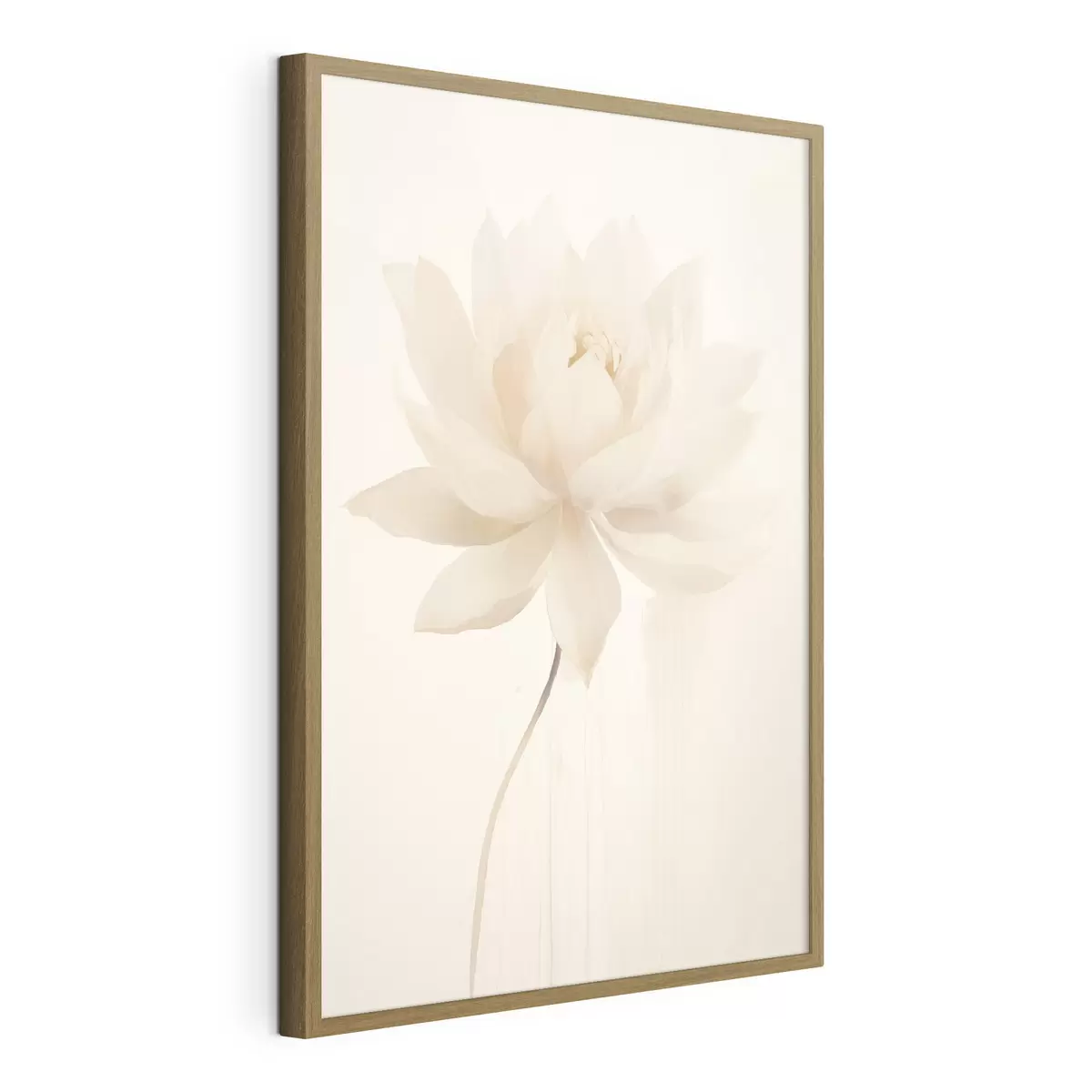 Poster Delicato loto bianco su sfondo chiaro in stile minimalista f46936