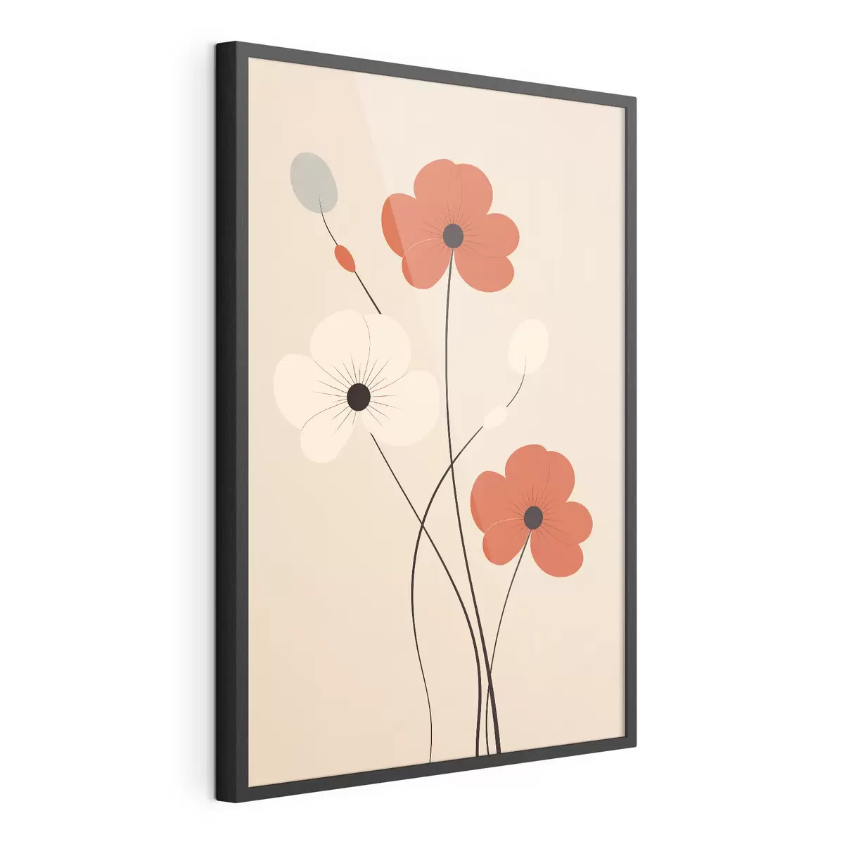 Poster Composizione astratta con steli sottili e forme semplici in stile minimalista f46943