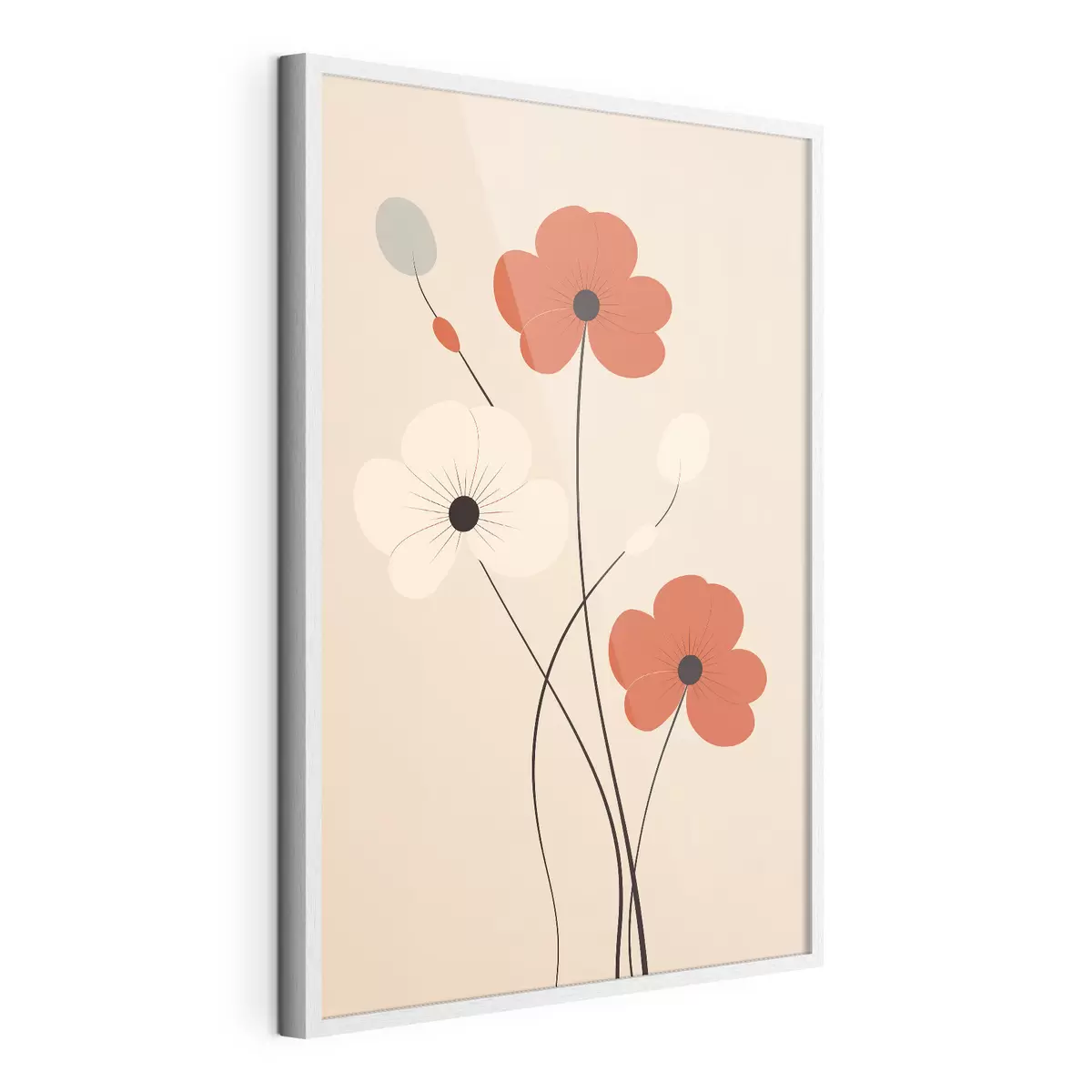 Poster Composizione astratta con steli sottili e forme semplici in stile minimalista f46943