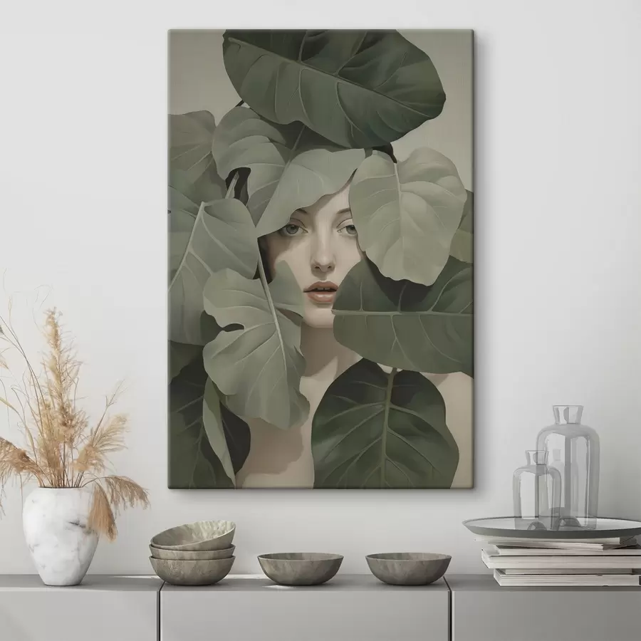 carta da parati Ritratto di una ragazza tra il fogliame nr. s47331