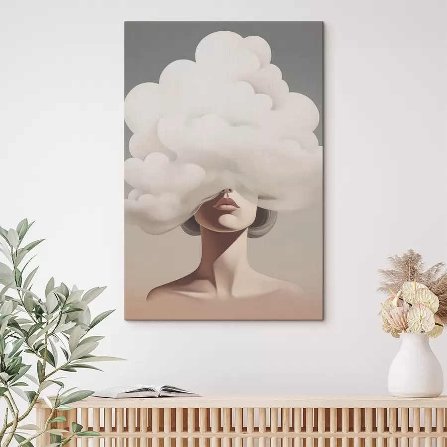 carta da parati Il viso della ragazza è coperto da una nuvola nr. s47337