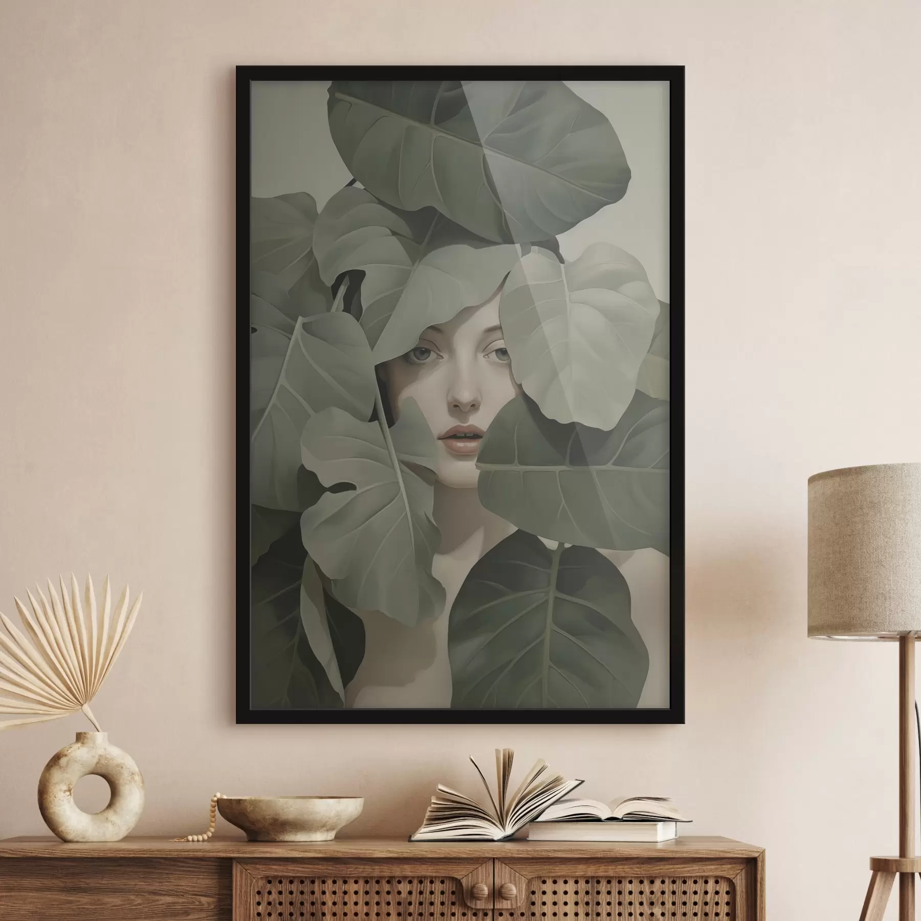 carta da parati Ritratto di una ragazza tra il fogliame nr. f47331