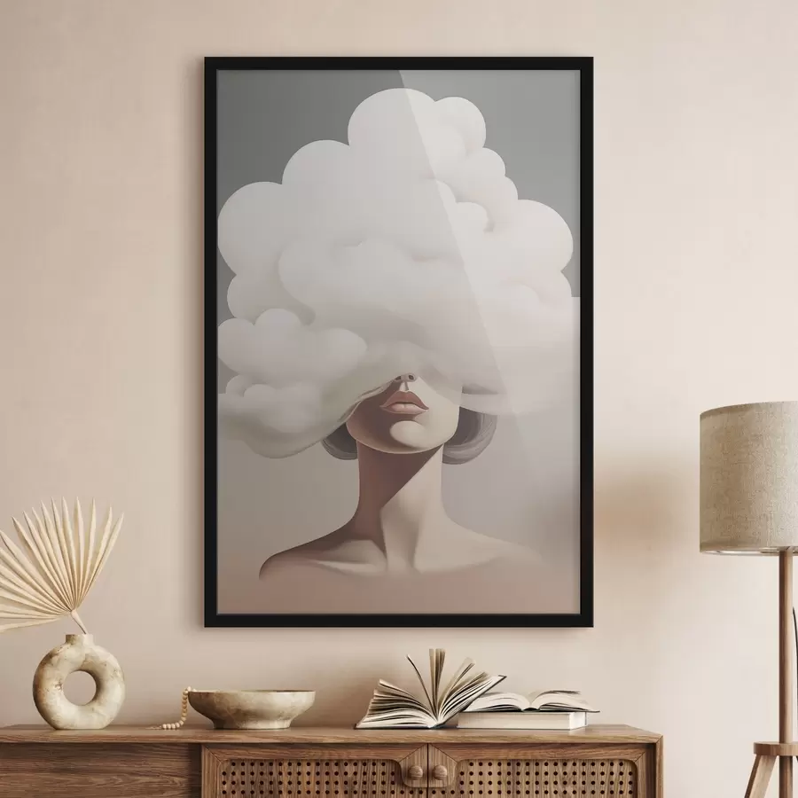 carta da parati Il viso della ragazza è coperto da una nuvola nr. f47337