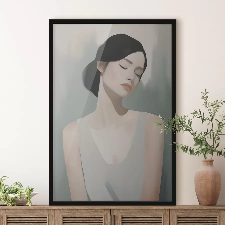 carta da parati Una ragazza con gli occhi chiusi nr. f47341