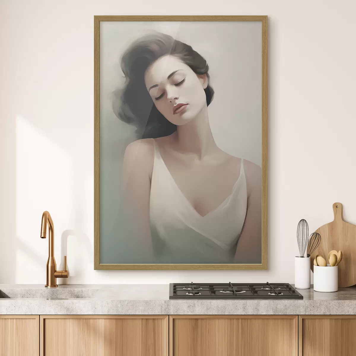 Poster Ritratto di una ragazza con gli occhi chiusi f47342
