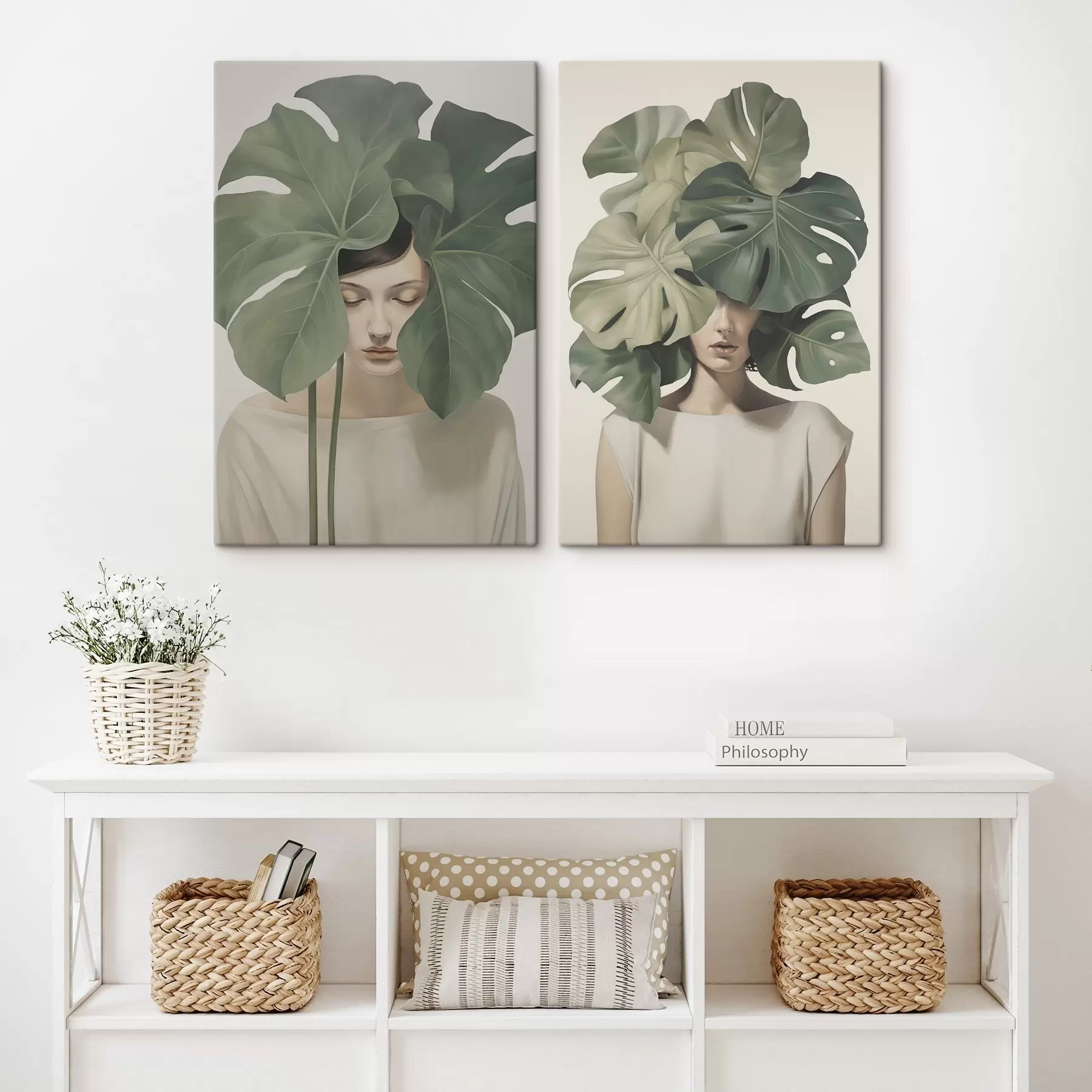 carta da parati Ragazza con foglie nr. m01185