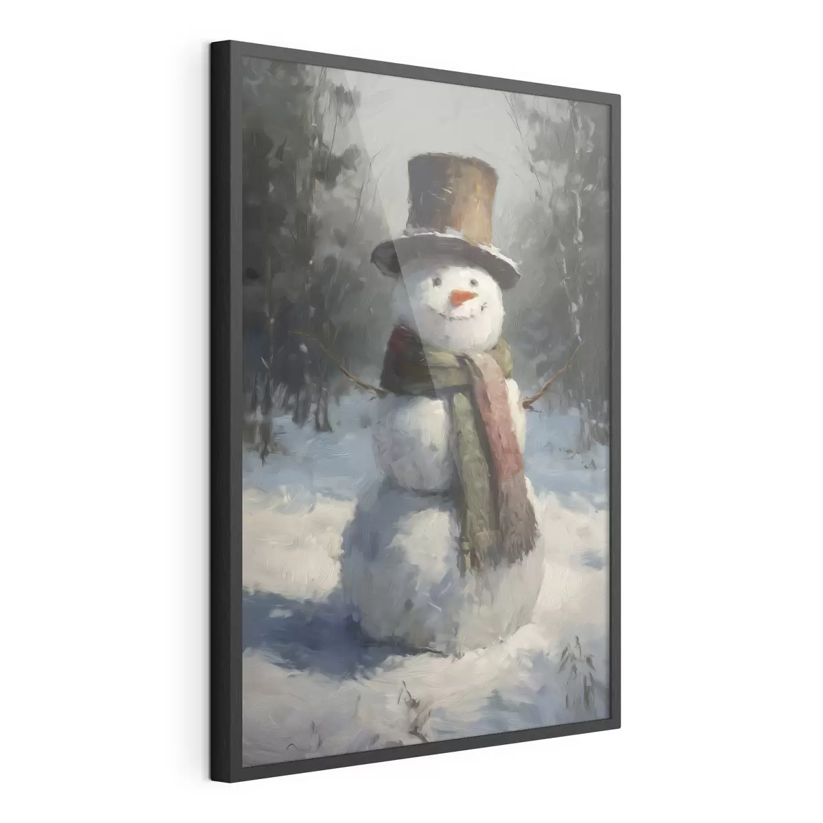 Poster pupazzo di neve nello stile della pittura a olio f47116