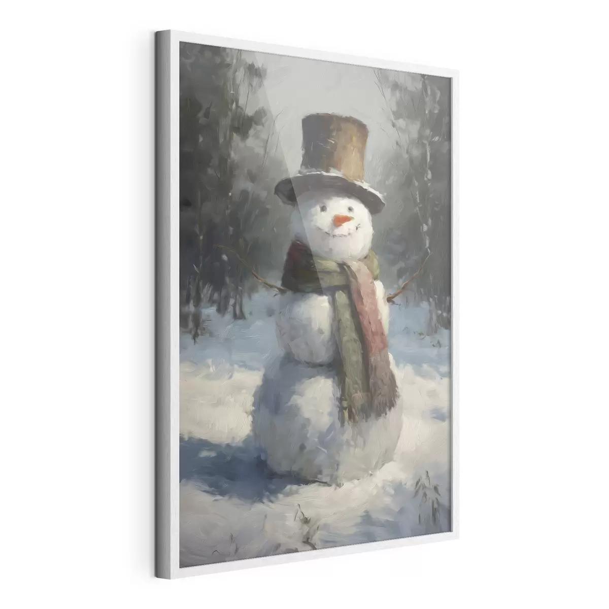 Poster pupazzo di neve nello stile della pittura a olio f47116