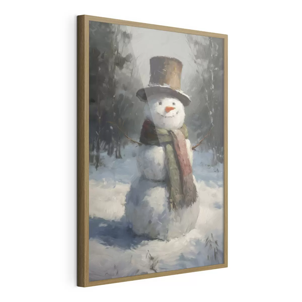 Poster pupazzo di neve nello stile della pittura a olio f47116