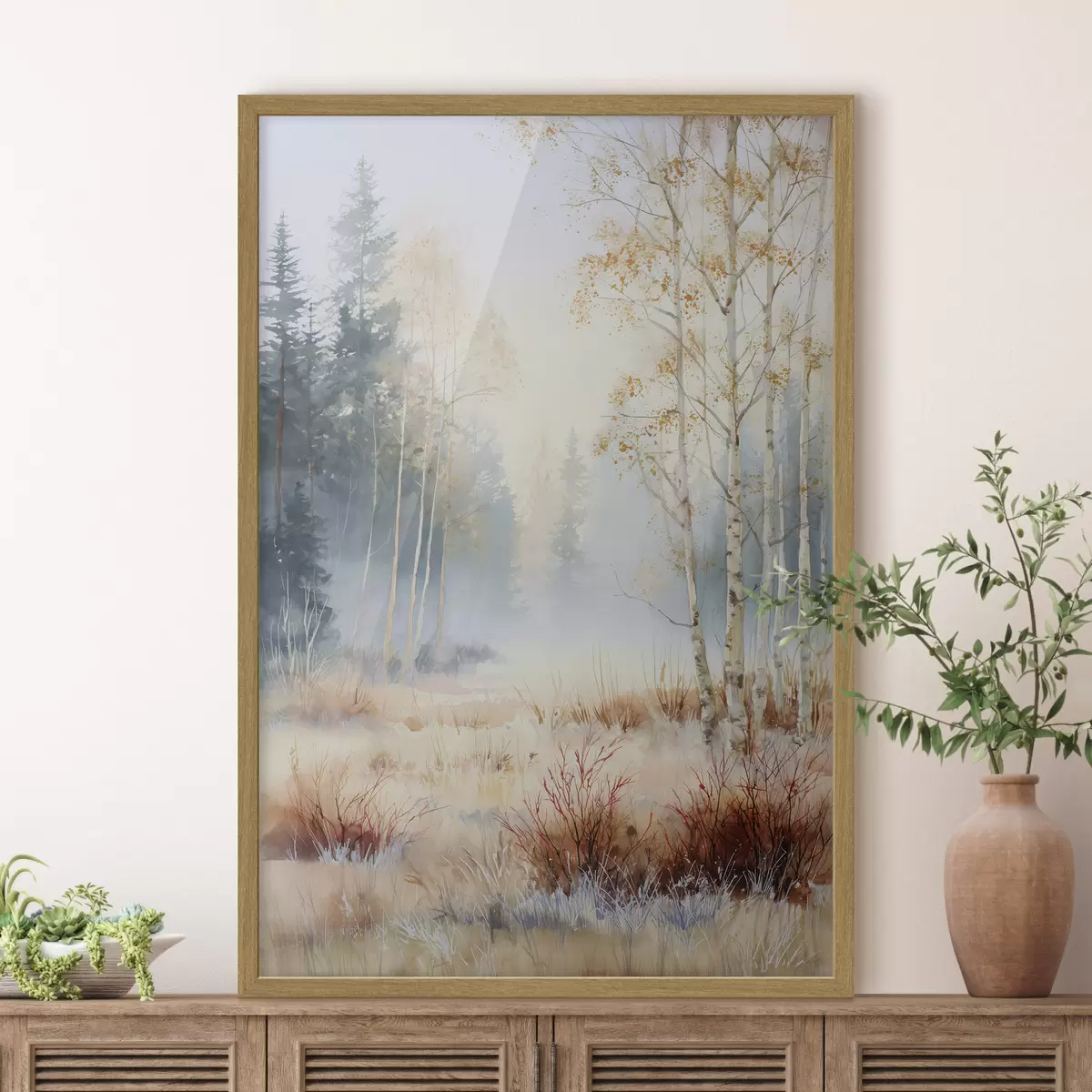 Poster paesaggio prime gelate nella foresta f47130