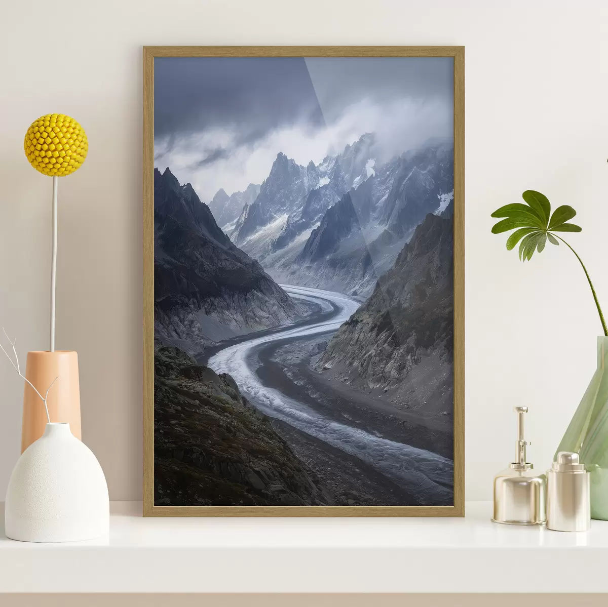 Poster paesaggio montano con nuvole f47142