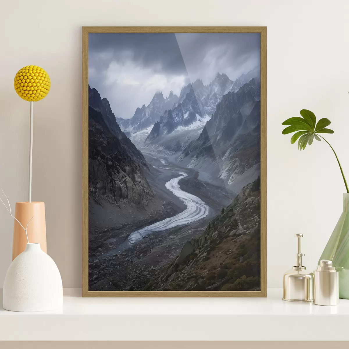 Poster paesaggio montano con nuvole f47143