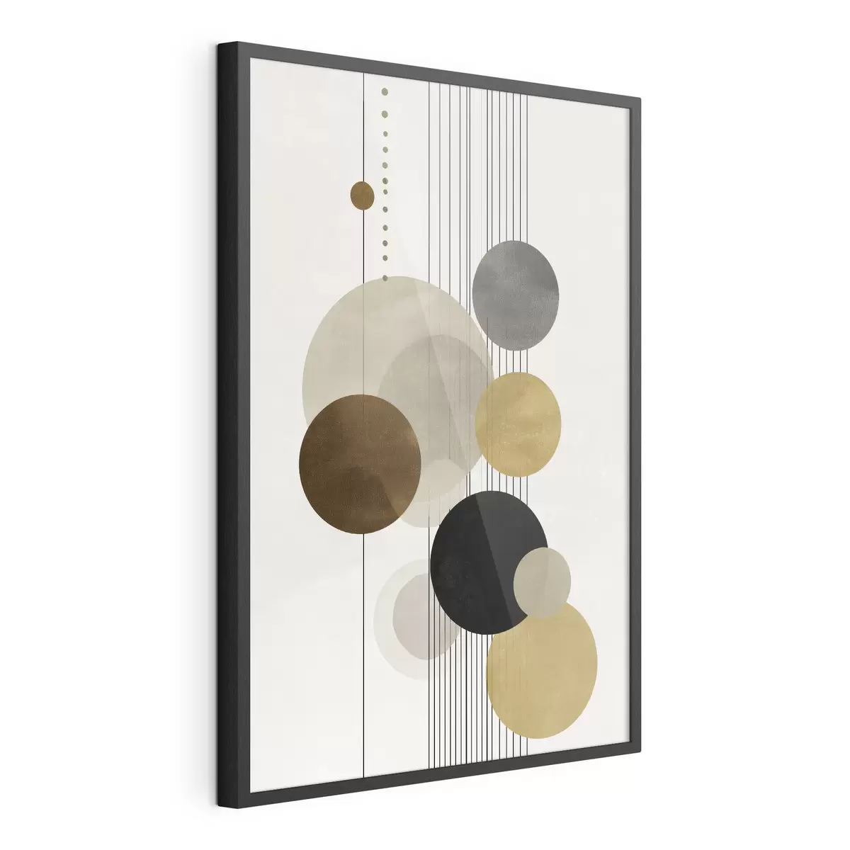 Poster astrazione con cerchi e linee in colori caldi f47237