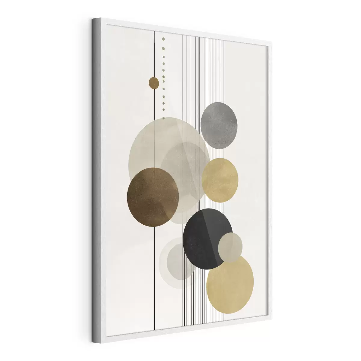 Poster astrazione con cerchi e linee in colori caldi f47237