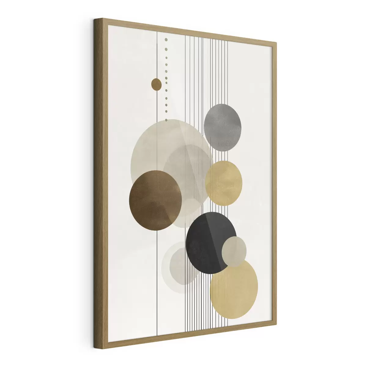 Poster astrazione con cerchi e linee in colori caldi f47237