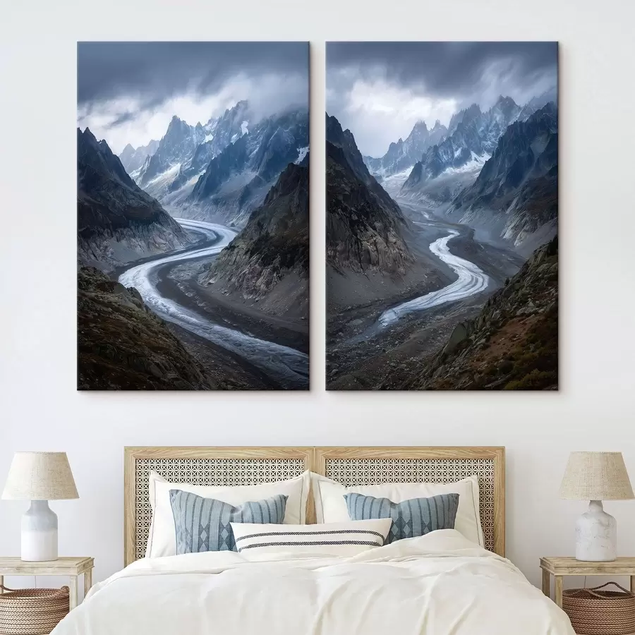 carta da parati paesaggio montano con nuvole nr. m01180