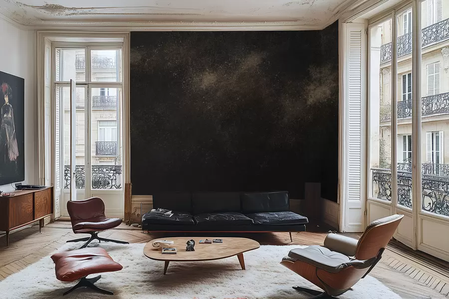 carta da parati Texture astratta scura con effetto granuloso nr. w05058