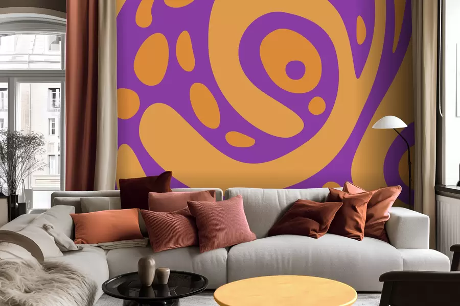 carta da parati Motivo astratto con forme fluide in due colori nr. w05071v3