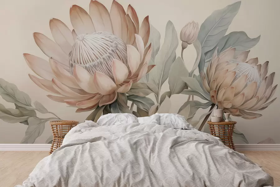 Carta da parati Floreale Fiori di protea n. w05103