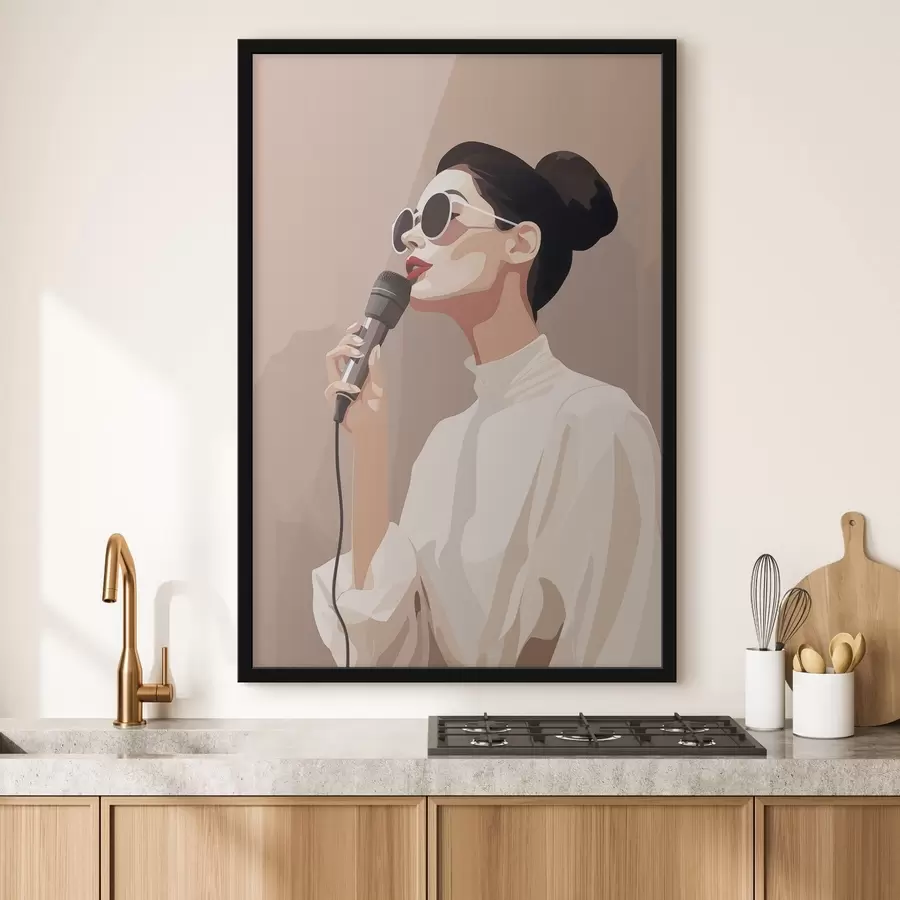 carta da parati Ragazza con microfono nr. f47409