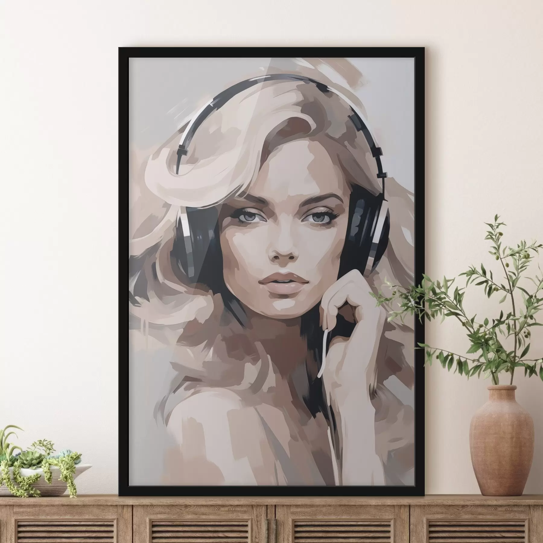 carta da parati Ritratto di una ragazza con le cuffie nr. f47410