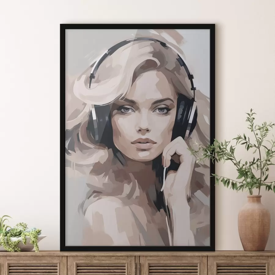 carta da parati Ritratto di una ragazza con le cuffie nr. f47410