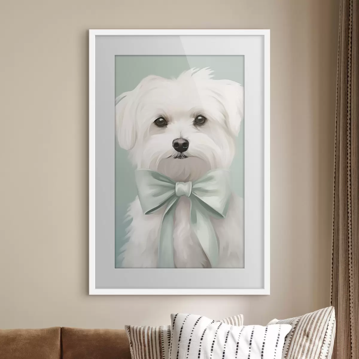 Poster Cagnolino con fiocco f47413