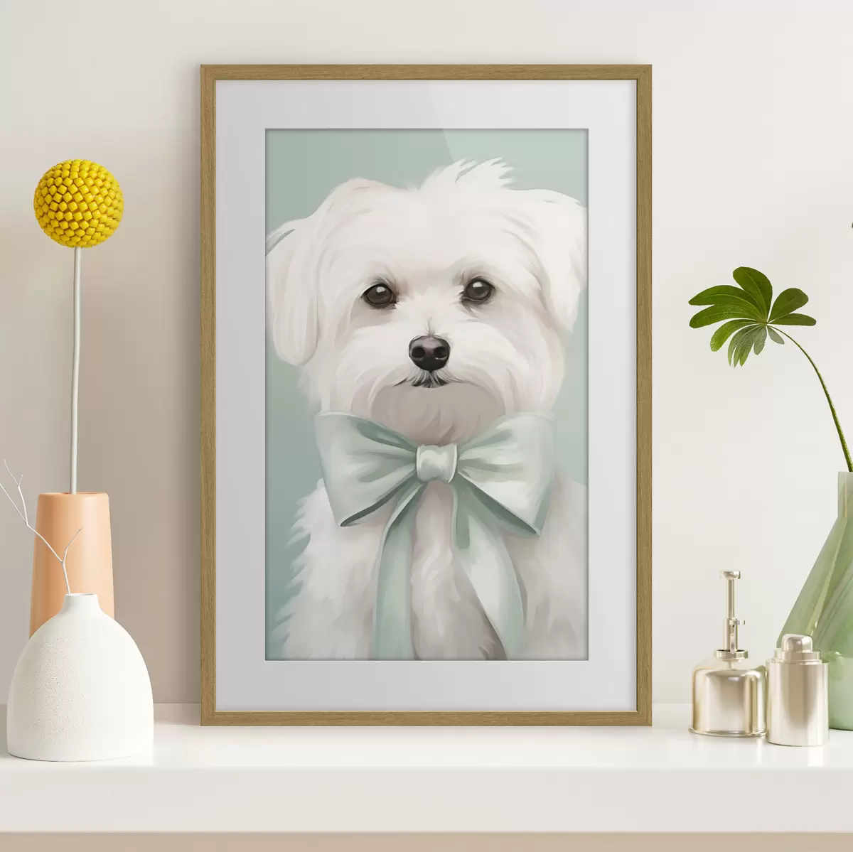 Poster Cagnolino con fiocco f47413