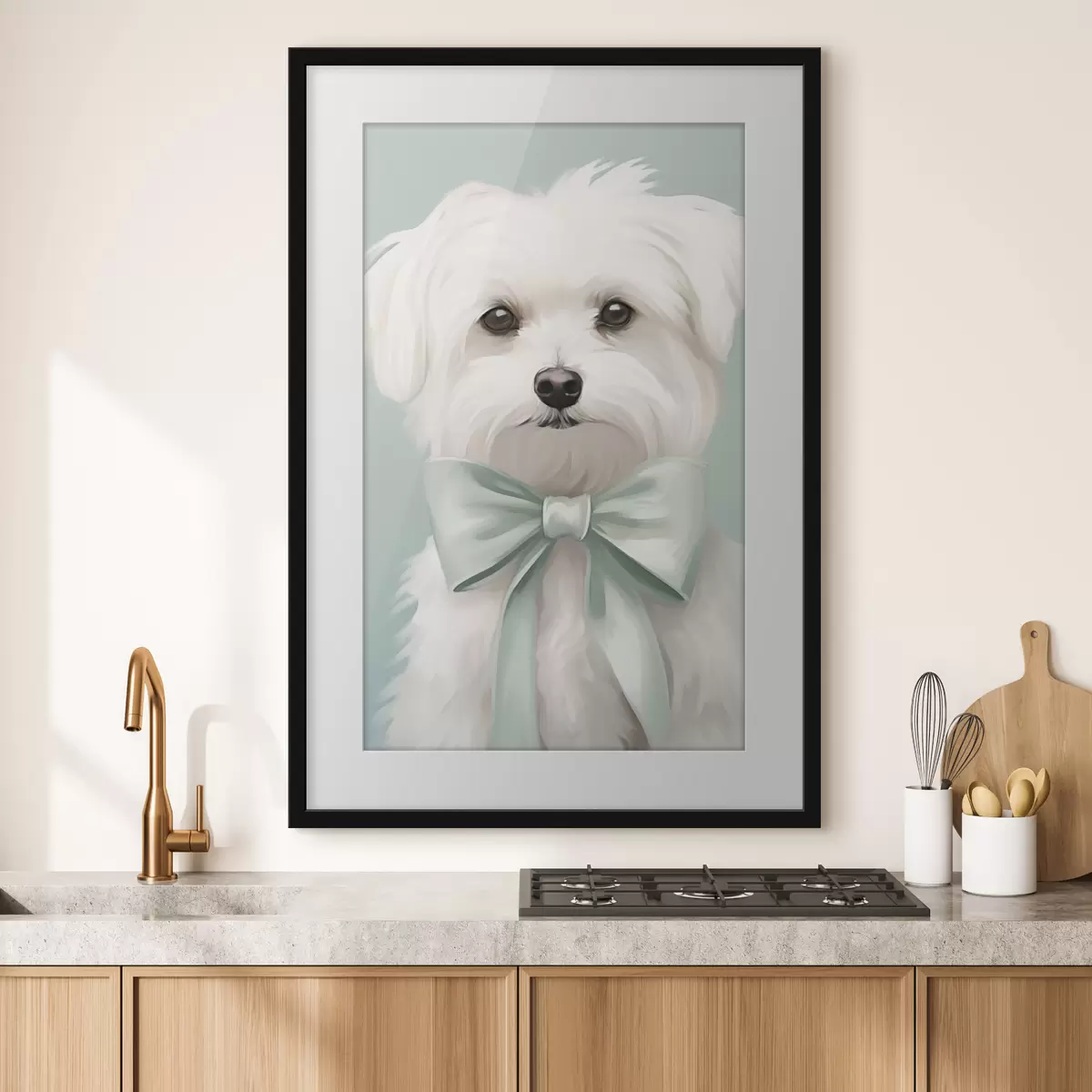 Poster Cagnolino con fiocco f47413