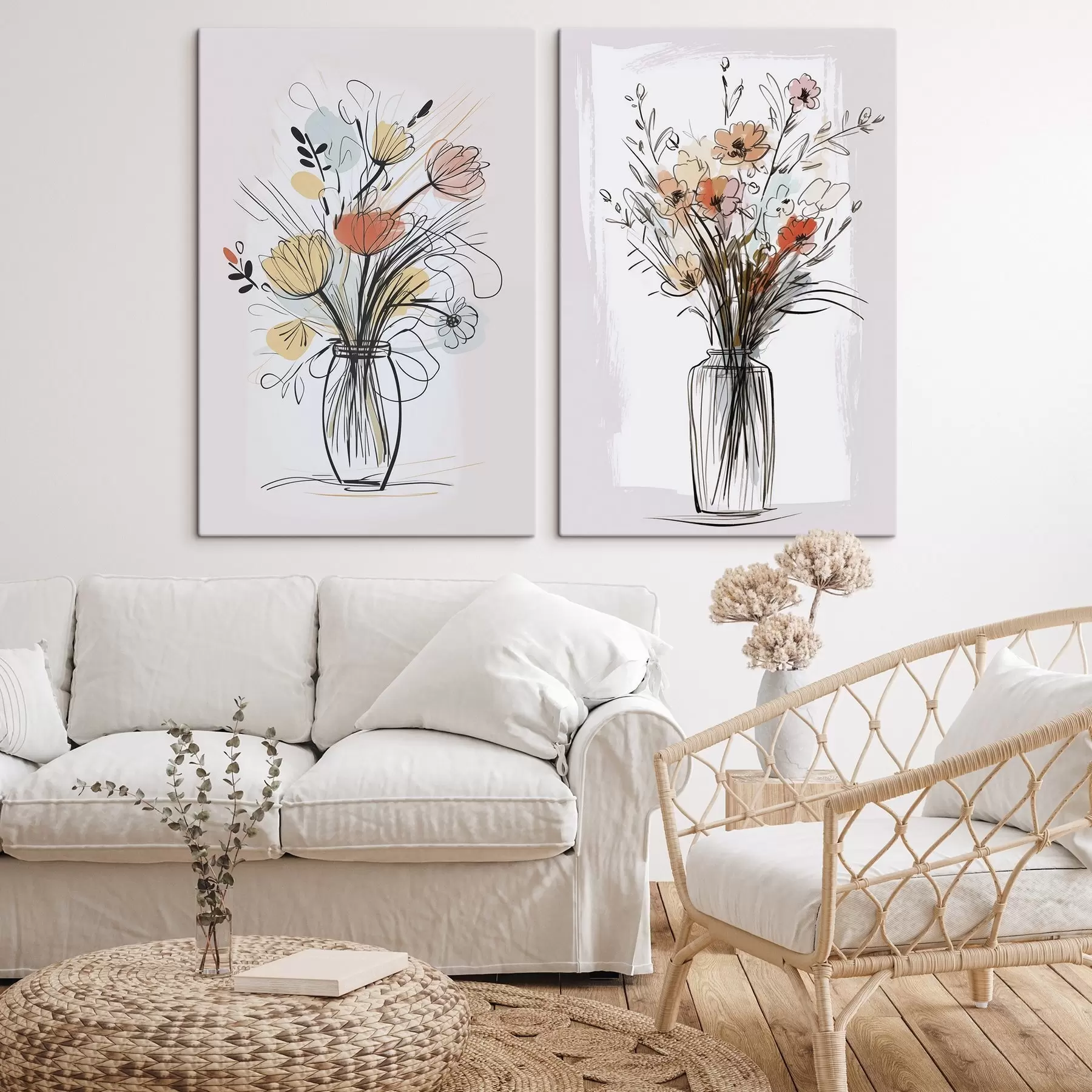 carta da parati Fiori in un vaso imitazione di un disegno nr. m01224