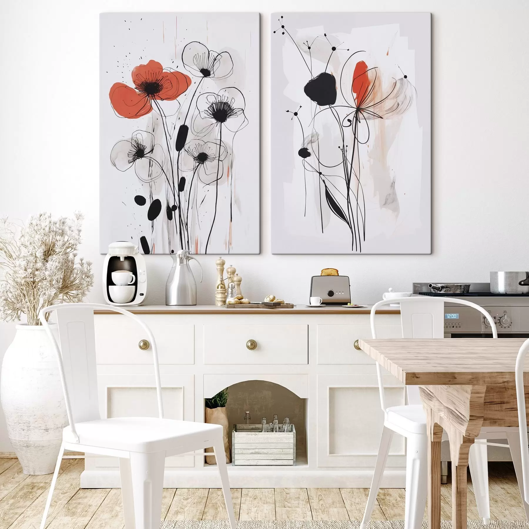 carta da parati Fiori astratti imitazione di un disegno nr. m01227