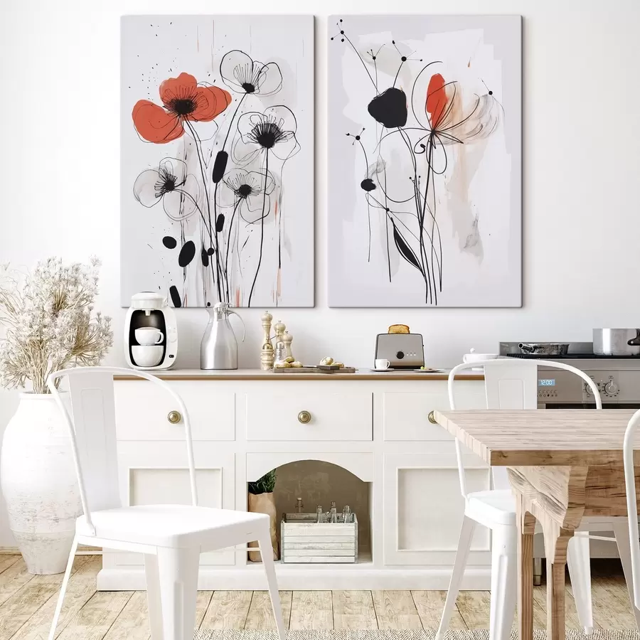 carta da parati Fiori astratti imitazione di un disegno nr. m01227