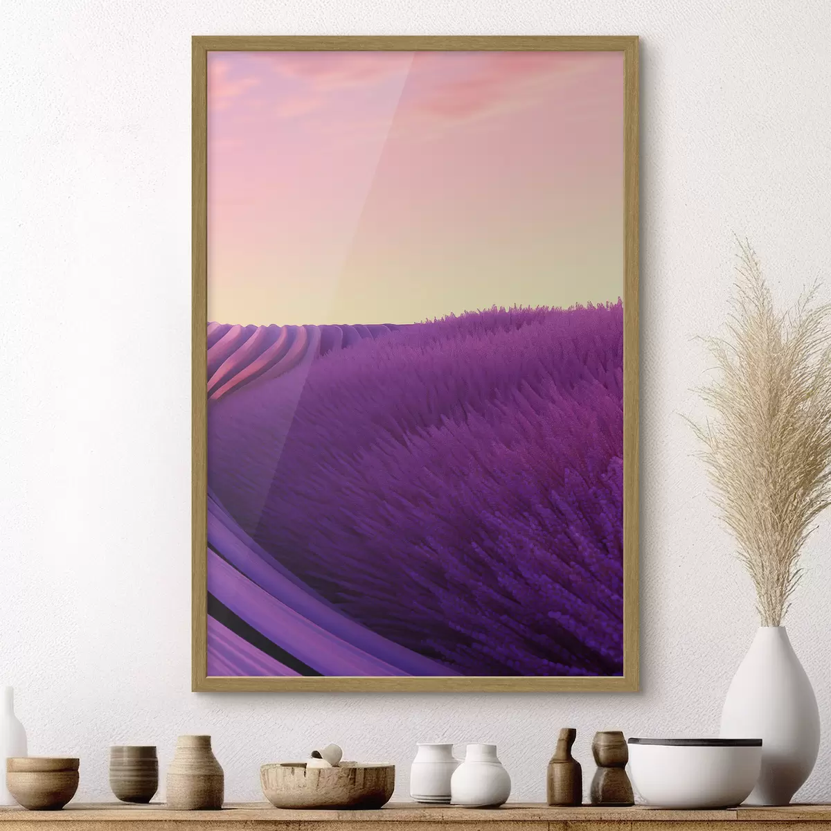 Poster Campo di lavanda al tramonto f47111