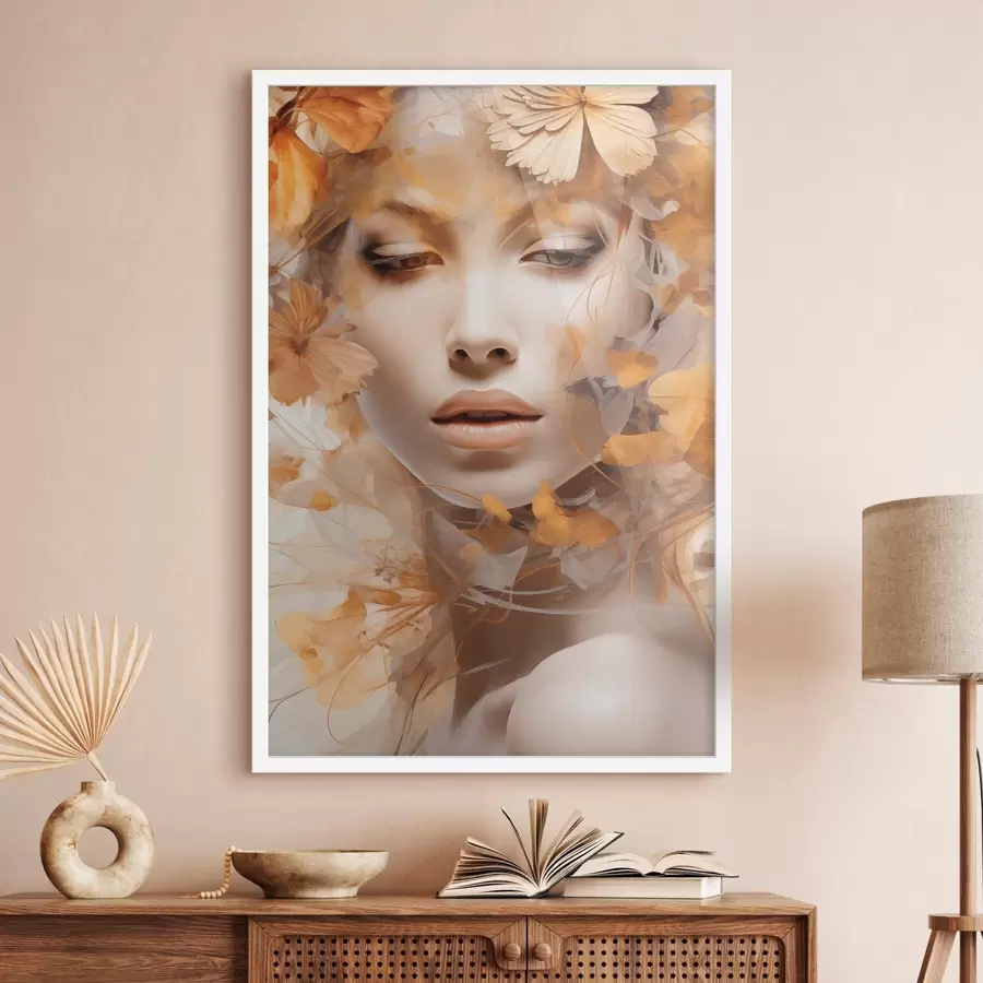 carta da parati Persone, ragazza e fiori, scultura imitazione nr. f47112