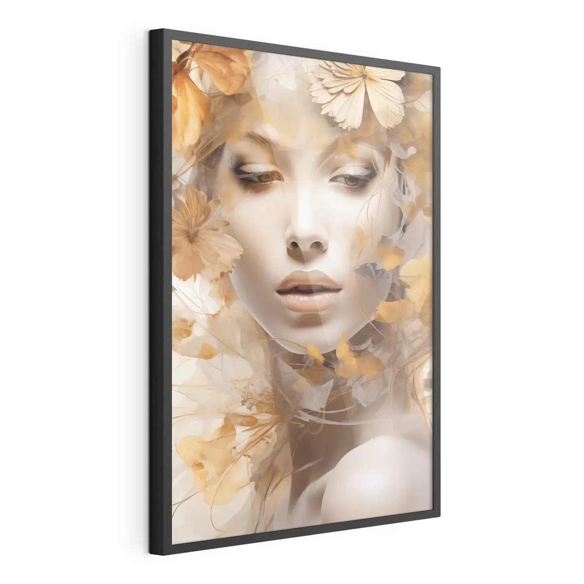 Poster Persone, ragazza e fiori, scultura imitazione f47112
