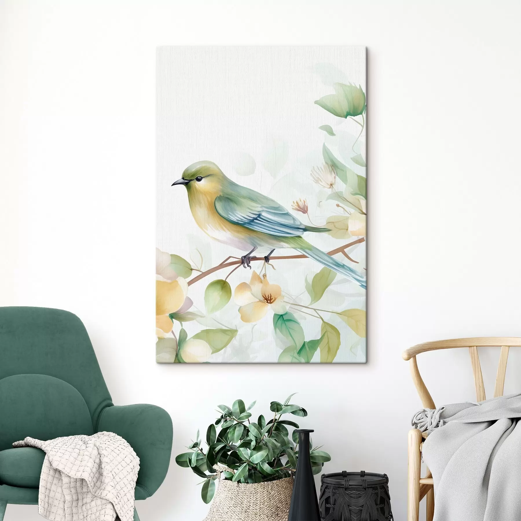 carta da parati Cincia su un ramo, acquerello imitazione nr. s46892