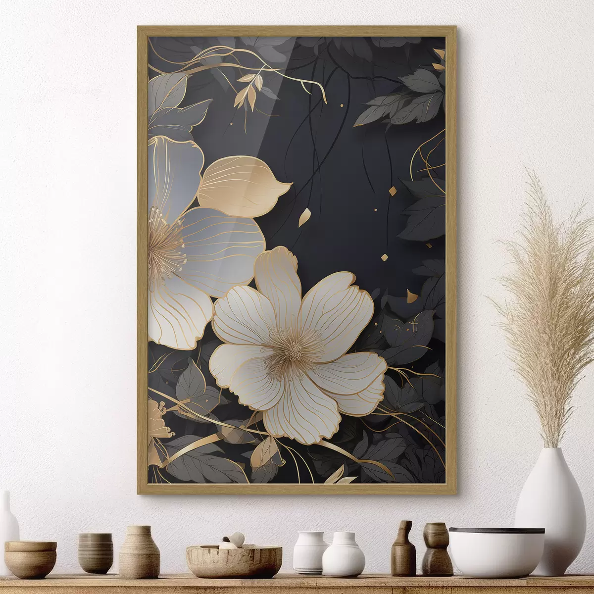 Poster Grandi fiori su sfondo scuro f46885