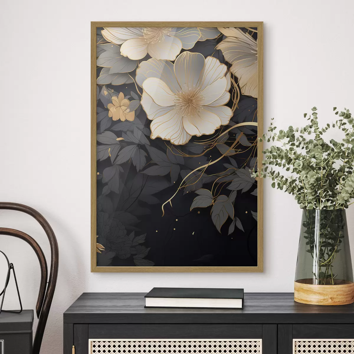 Poster Fiori astratti su sfondo scuro f46886