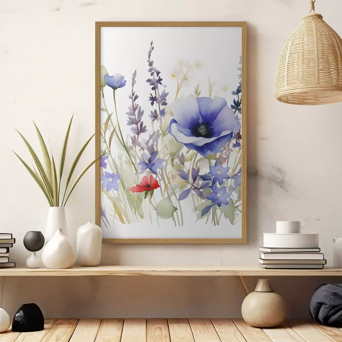 Poster Fiori di papavero e lavanda f46887