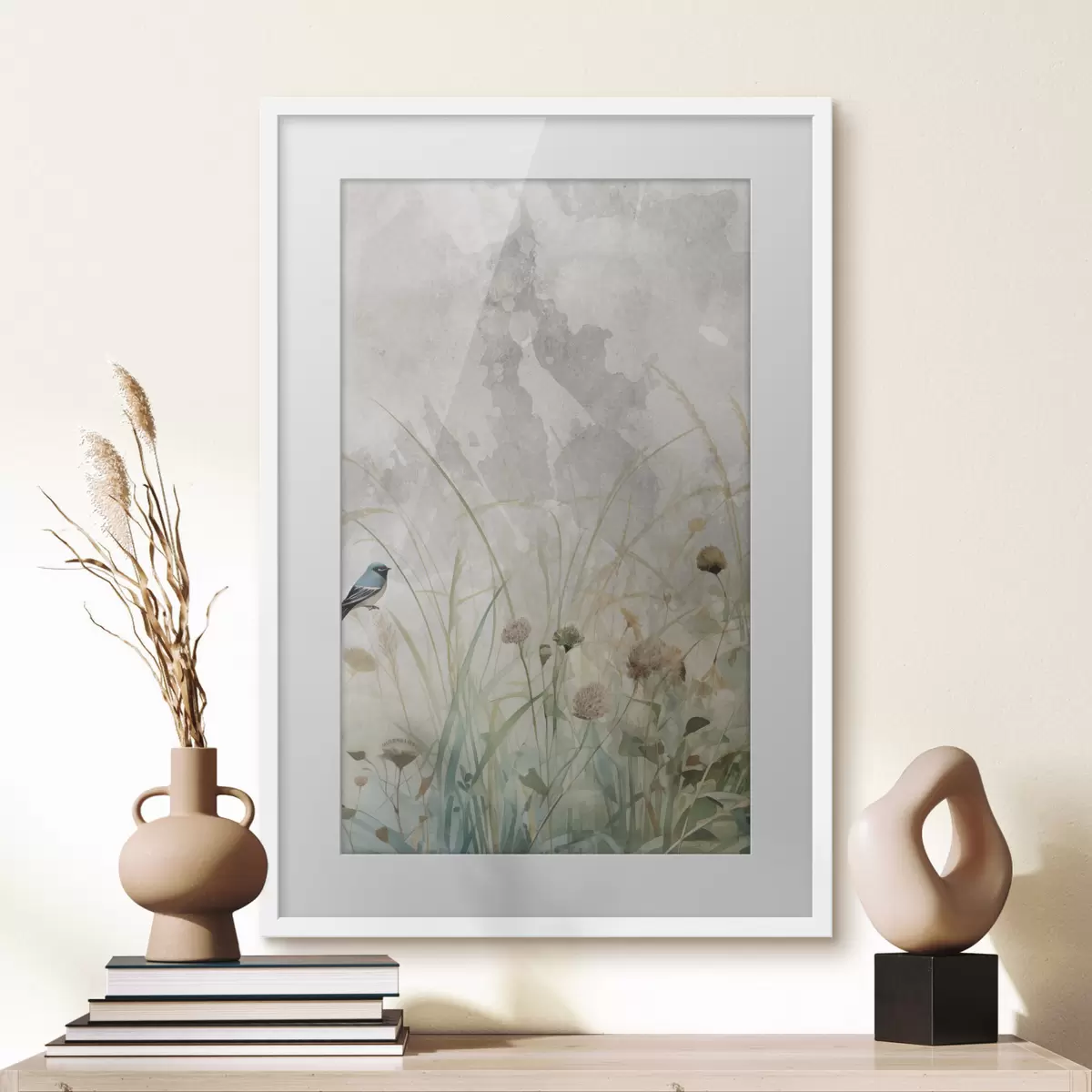 Poster Uccello sui fiori selvatici f46889
