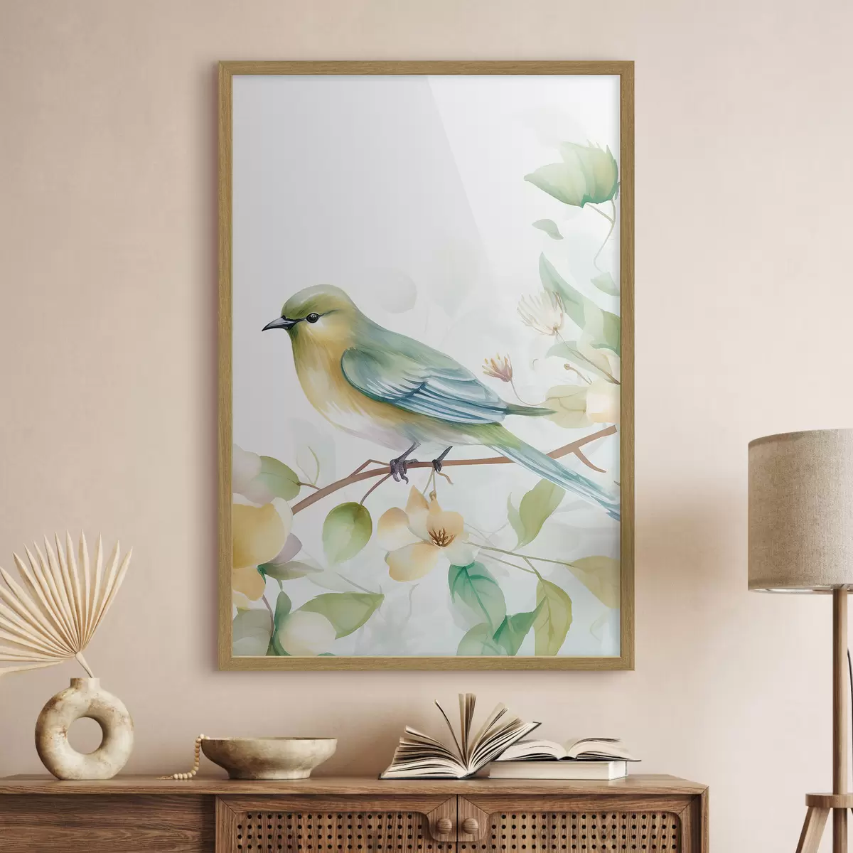 Poster Cincia su un ramo, acquerello imitazione f46892
