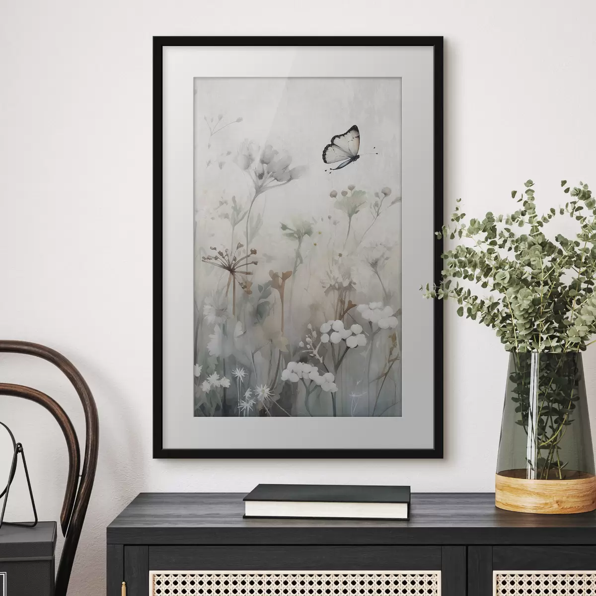 Poster Farfalla su uno sfondo di fiori selvatici f46897