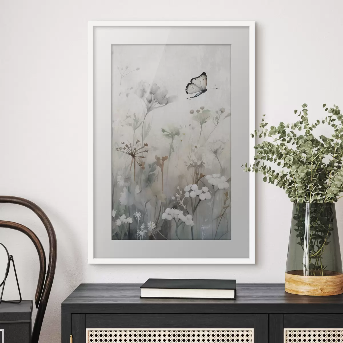 Poster Farfalla su uno sfondo di fiori selvatici f46897