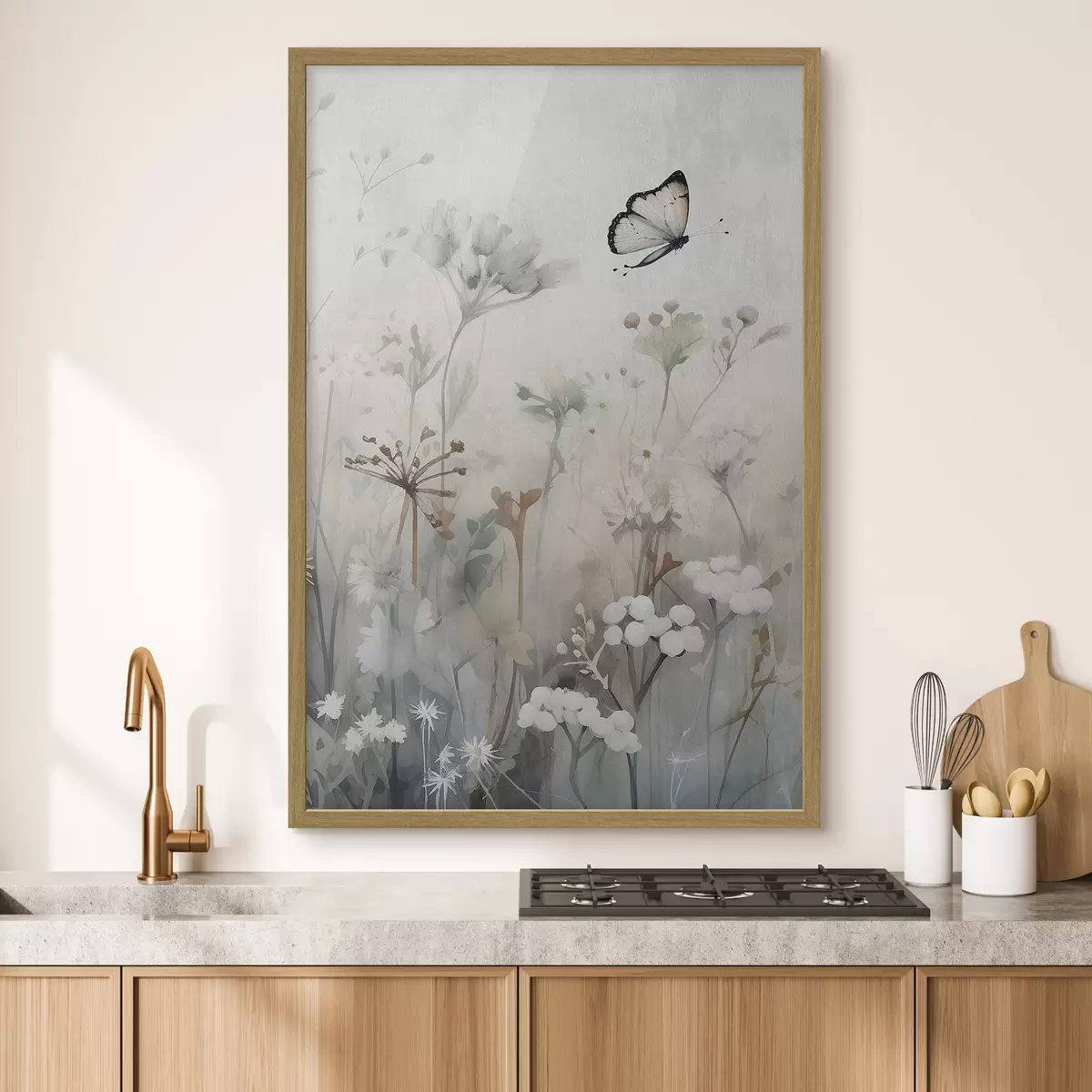 Poster Farfalla su uno sfondo di fiori selvatici f46897