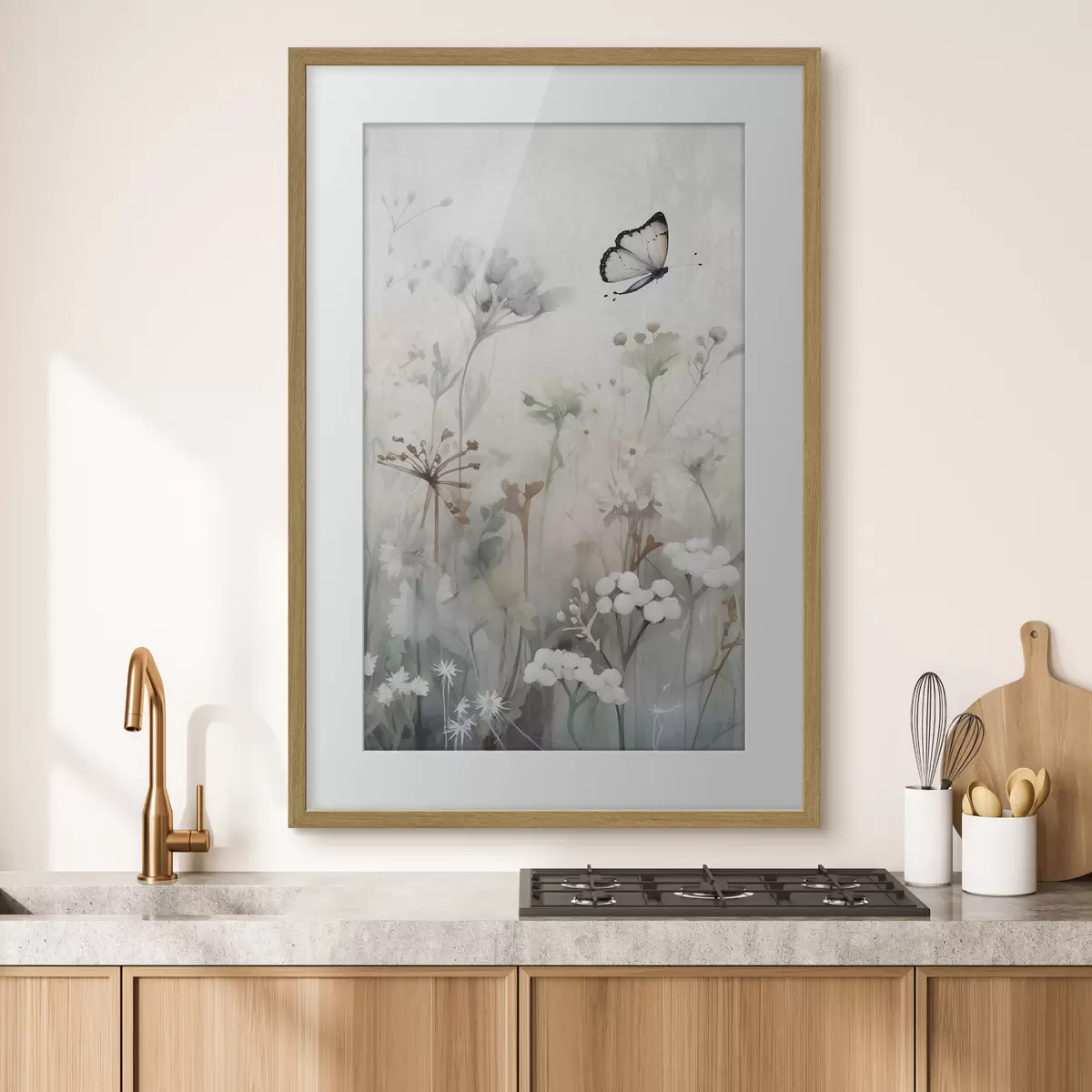 Poster Farfalla su uno sfondo di fiori selvatici f46897