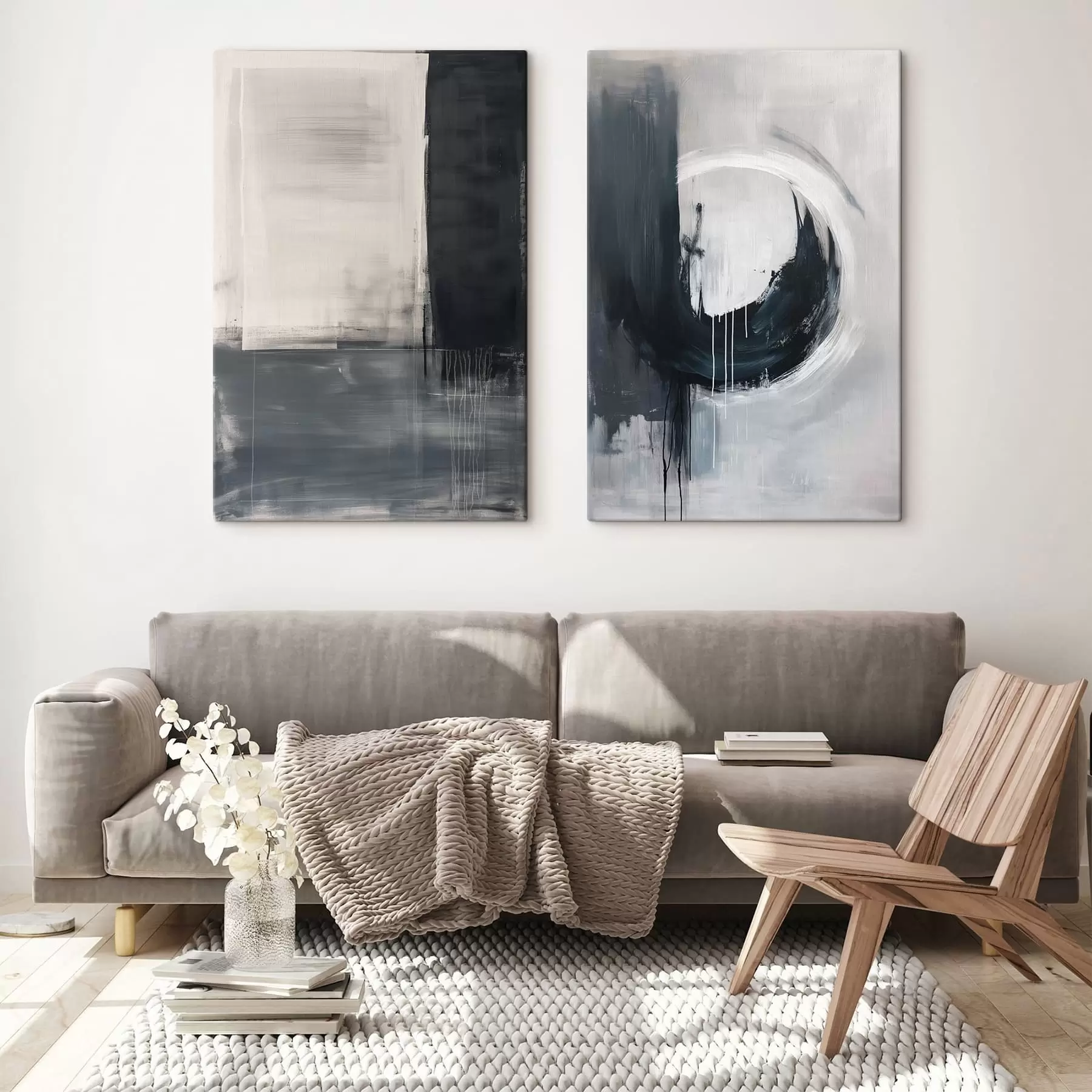 carta da parati Composizione astratta in tonalità bianco e nero nr. m01217