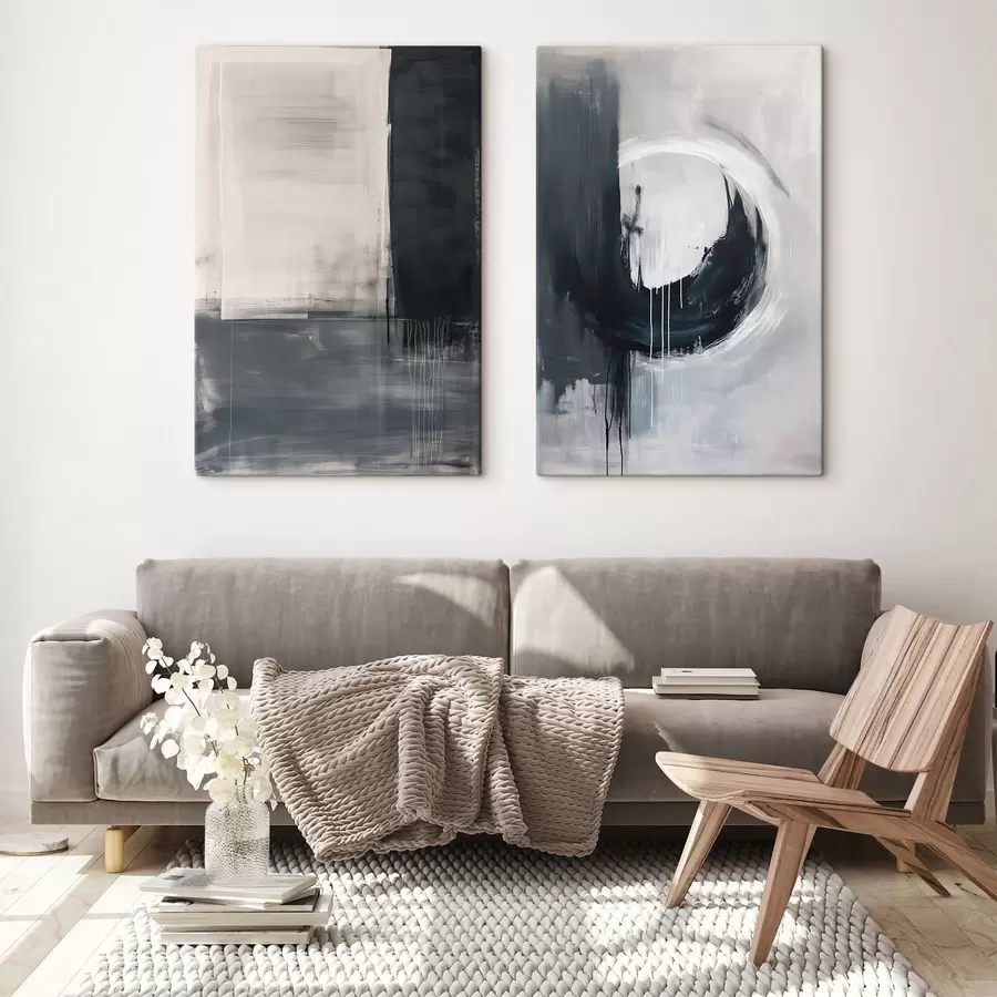 carta da parati Composizione astratta in tonalità bianco e nero nr. m01217