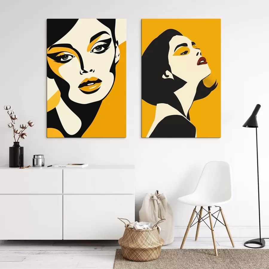 carta da parati Ritratto femminile nei toni del giallo nr. m01229