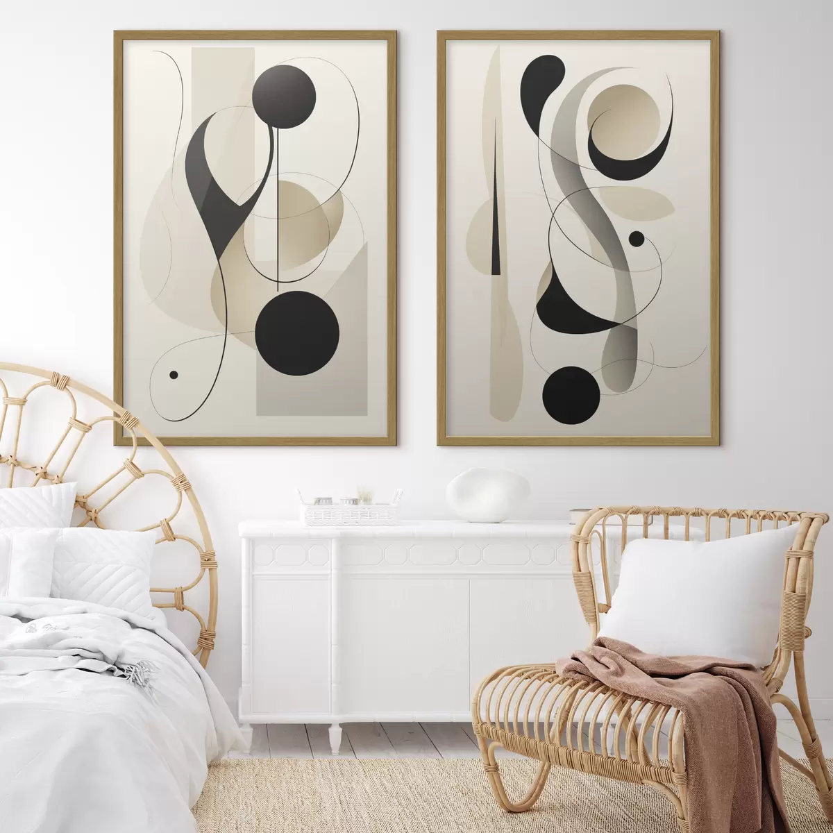 Poster Composizione astratta con curve e forme d00538