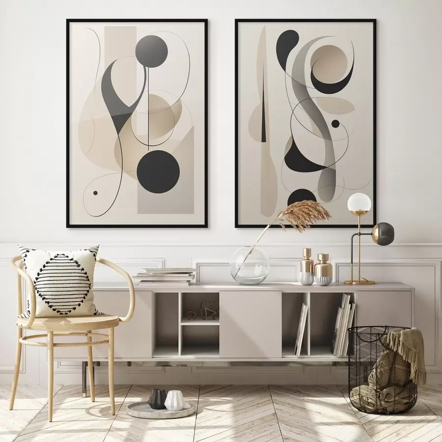 carta da parati Composizione astratta con curve e forme nr. d00538